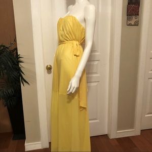 💛BCBG Sunshine Yellow Strapless Maxi Formal Dress